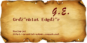 Grünblat Edgár névjegykártya